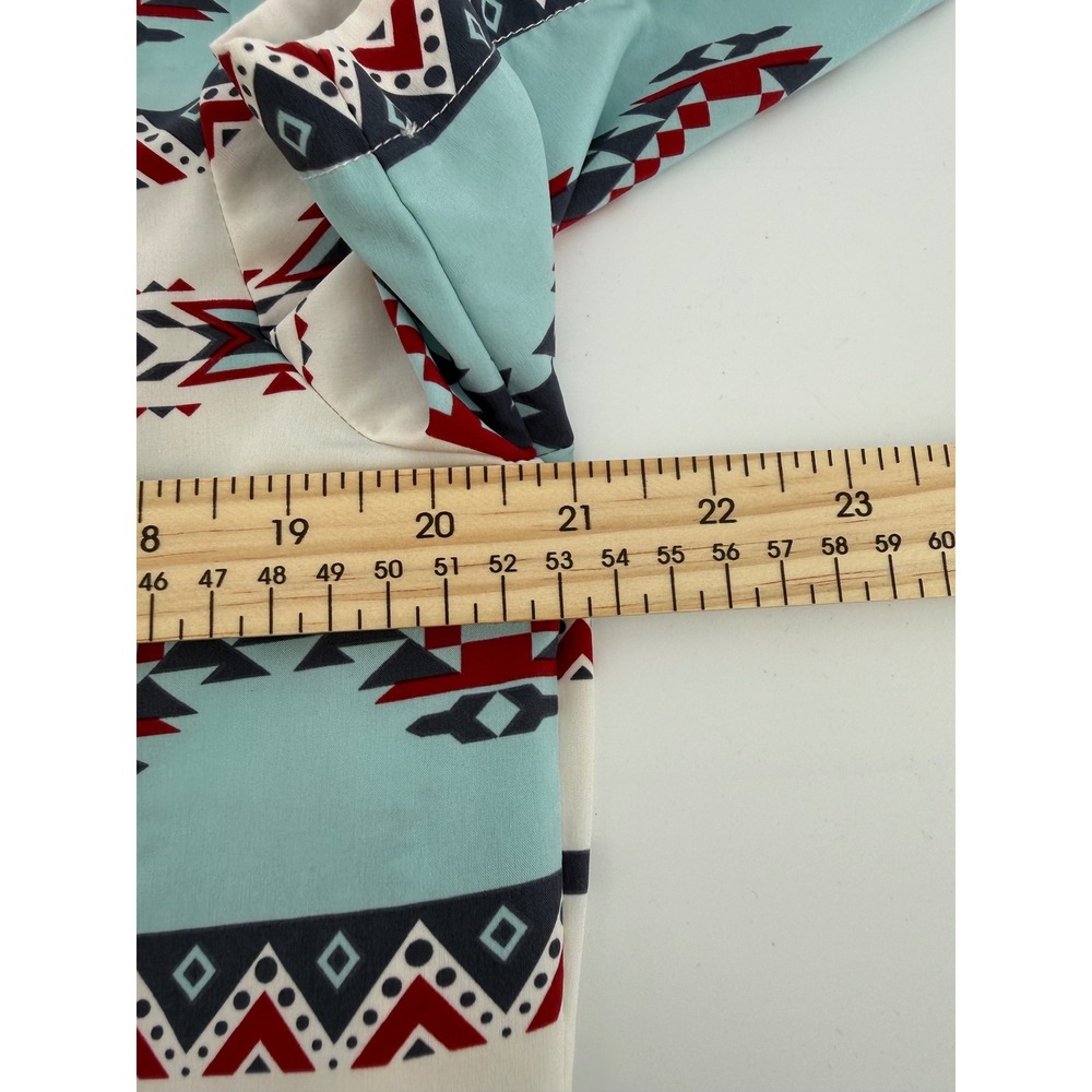 VSTR Mens Southwestern Tribal Print 4-Way Stretch Short Sleeve Button Down Shirt - Picture 4 of 7
